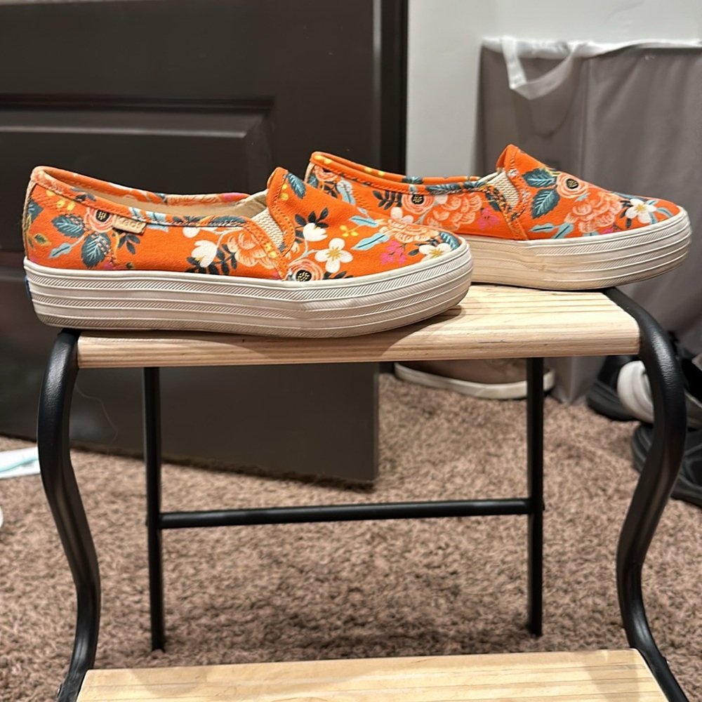 Women’s Keds x Rifle Paper Co size 6 Orange floral - Picture 2 of 4